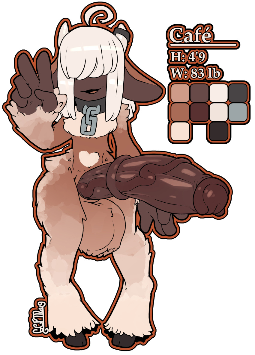 2020 5_fingers absurd_res accessory ahoge alpha_channel animal_genitalia animal_penis anthro arm_tuft balls big_balls big_penis biped bovid brown_body brown_ears brown_fur brown_inner_ear brown_penis brown_skin caprine cloven_hooves collar collar_only color_swatch colored crotch_markings dark_body dark_skin digital_media_(artwork) english_text equine_penis erection fingers fluffy fluffy_balls front_view full-length_portrait fur furgonomics gcfmug genitals gesture girly glistening glistening_genitalia glistening_penis goat hair hair_over_eyes heart_(marking) hi_res hip_tuft hooves horn horn_accessory horn_jewelry horn_ring huge_balls huge_penis humanoid_genitalia humanoid_hands humanoid_penis hybrid_genitalia hybrid_penis leg_markings leg_tuft long_hair male mammal markings medial_ring model_sheet monotone_ears monotone_hair multicolored_body multicolored_fur neck_tuft nude number pear-shaped_figure penis portrait ring_(jewelry) simple_background socks_(marking) solo standing tan_balls tan_body tan_fur tan_markings text thick_fur transparent_background tuft two_tone_body two_tone_fur v_sign vein veiny_penis white_hair white_horn wide_hips wrist_tuft