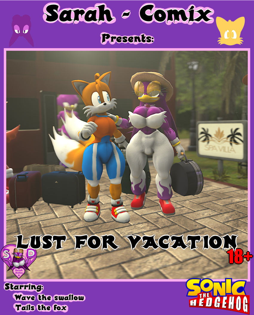 absurd_res avian bird breasts canid canine duo female fox hi_res hirundinid humanoid luggage male male/female mammal miles_prower oscine passerine sarah_dellen sega sonic_riders sonic_the_hedgehog_(series) swallow_(bird) vacation wave_the_swallow