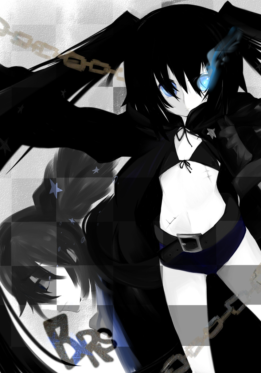 bad_id bad_pixiv_id black_hair black_rock_shooter_(character) highres purintowswsp solo