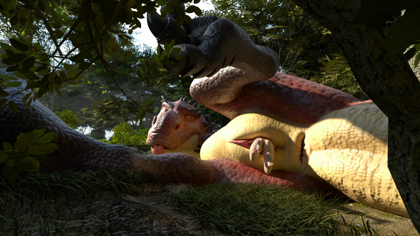 16:9 blue_sky_studios cryptocrisis dinosaur duo female female/female feral forced genitals hi_res human humanoid ice_age_(series) mammal momma_(ice_age) predator/prey reptile scalie unbirthing unwilling_prey vaginal vore widescreen