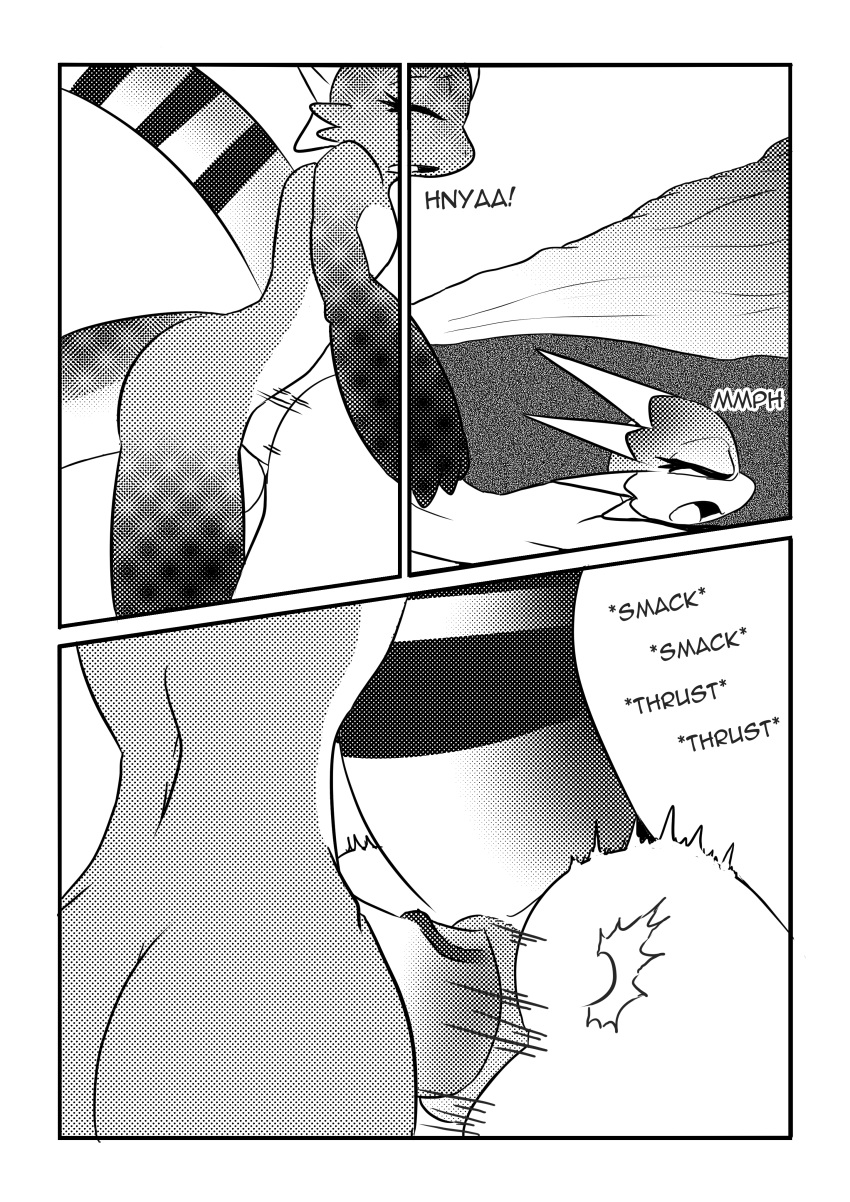 absurd_res allosaurid allosaurus anal anal_penetration anthro anus butt comic dinosaur duo eraxa_(character) hi_res male male/male monochrome oasis_(character) ornithischian pachycephalosaurid pachycephalosaurus penetration reptile scalie screentone spread_butt spreading taboo_tails_(copyright) text theropod white_crest_(artist)