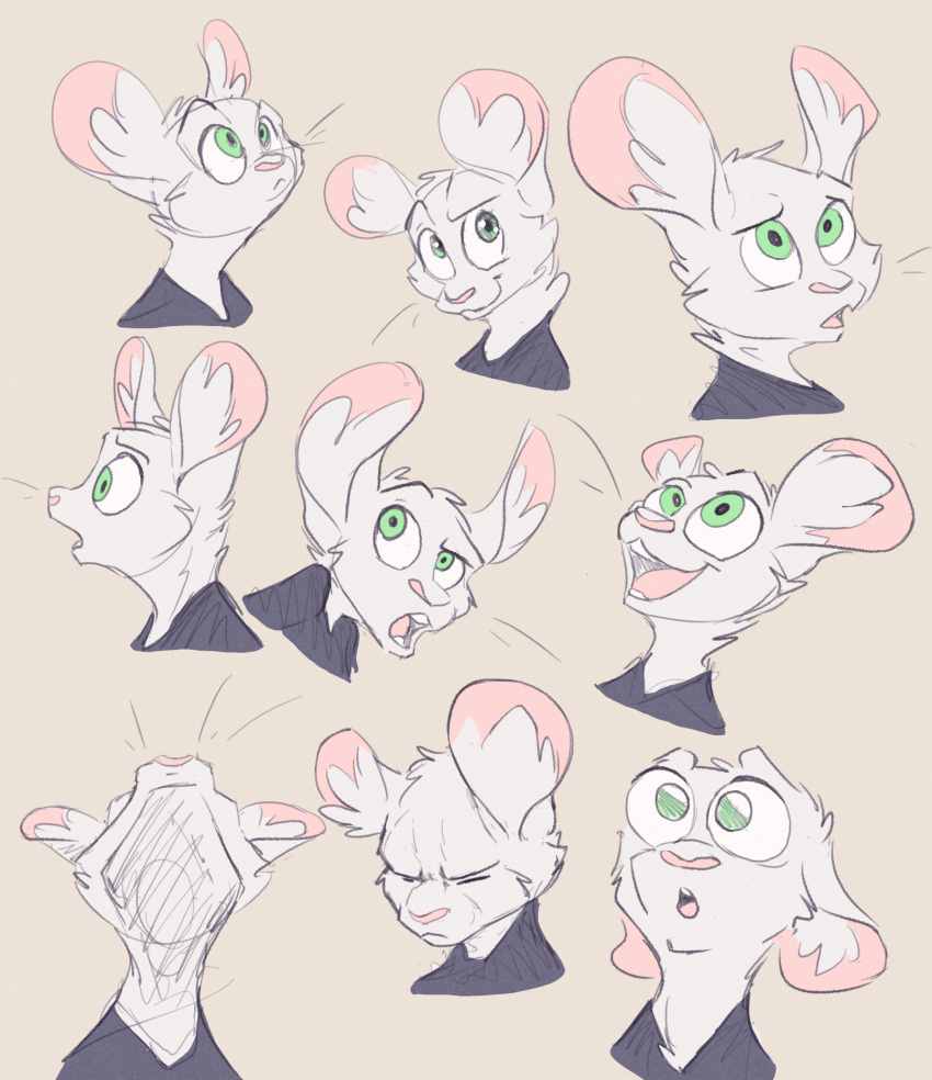 animancer dipodid face fur green_eyes hi_res invalid_tag jerboa luck_(animancer) mammal rodent sketch white_body white_fur