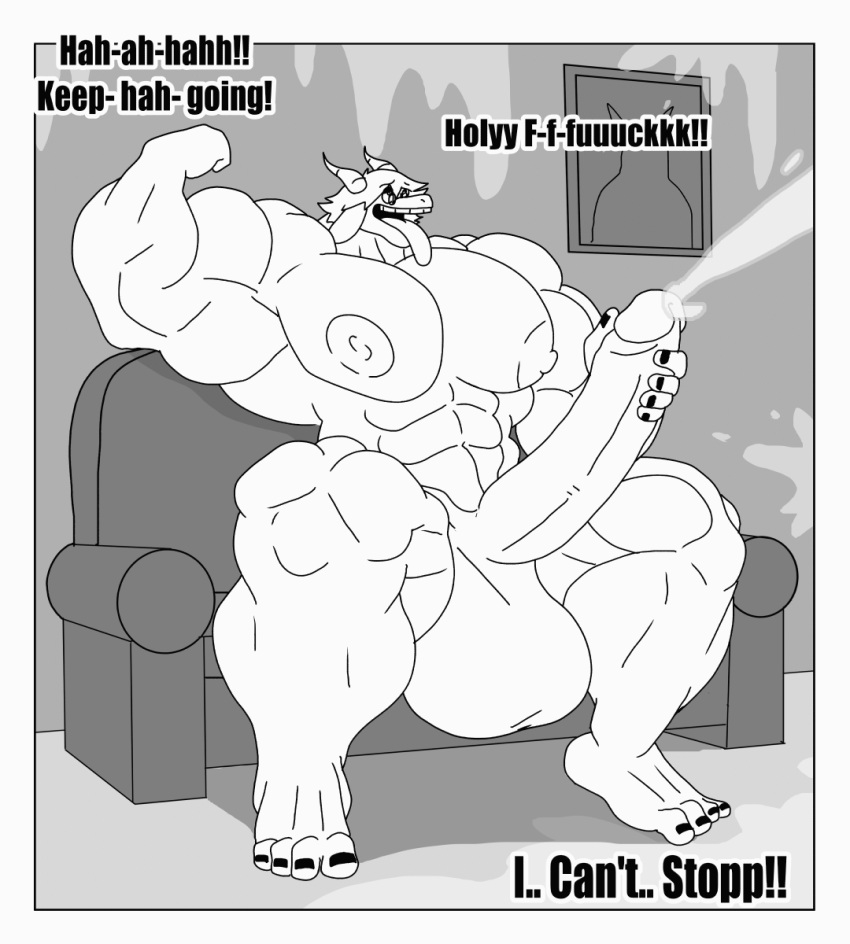 abs animated anthro balls big_balls big_muscles big_penis bodily_fluids bovid caprine cum dialogue ejaculation endless_orgasm excessive_cum excessive_genital_fluids eyewear flexing furniture gabriel_(parttimeyeen) genital_fluids genitals glasses goat hi_res horn huge_balls huge_muscles huge_penis hyper hyper_muscles looking_pleasured male mammal masturbation muscular muscular_anthro muscular_arms muscular_legs muscular_male muscular_thighs nipples orgasm parttimeyeen_(artist) penis profanity sitting sofa solo tongue tongue_out unstoppable_orgasm