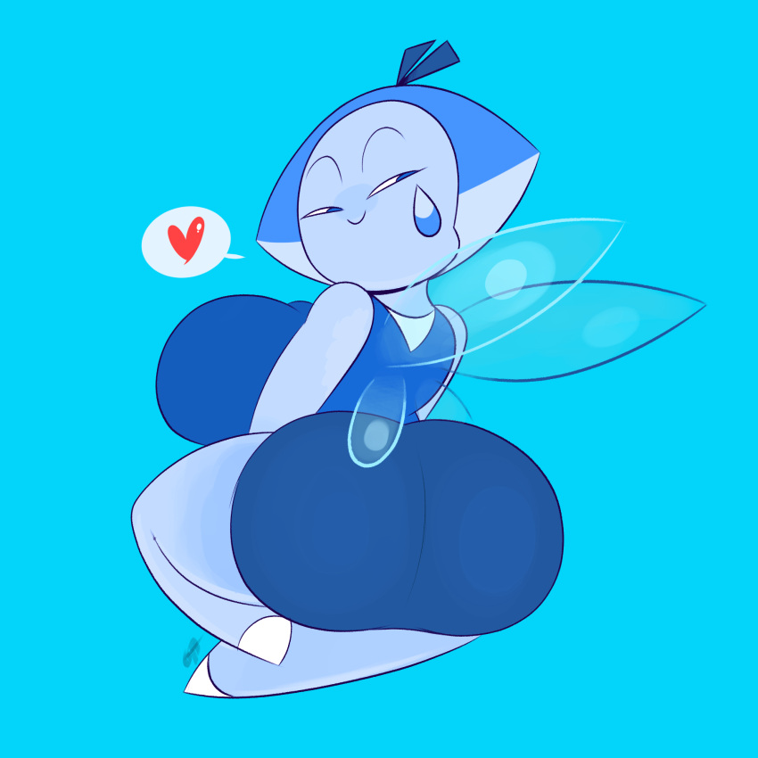 &lt;3 1:1 aquamarine_(gem) aquamarine_(steven_universe) big_breasts big_butt breasts butt cartoon_network chubby_female female gem_(species) hi_res humanoid not_furry ota_(artist) overweight short_stack slightly_chubby smile smirk solo speech_bubble spread_wings steven_universe thick_thighs wings