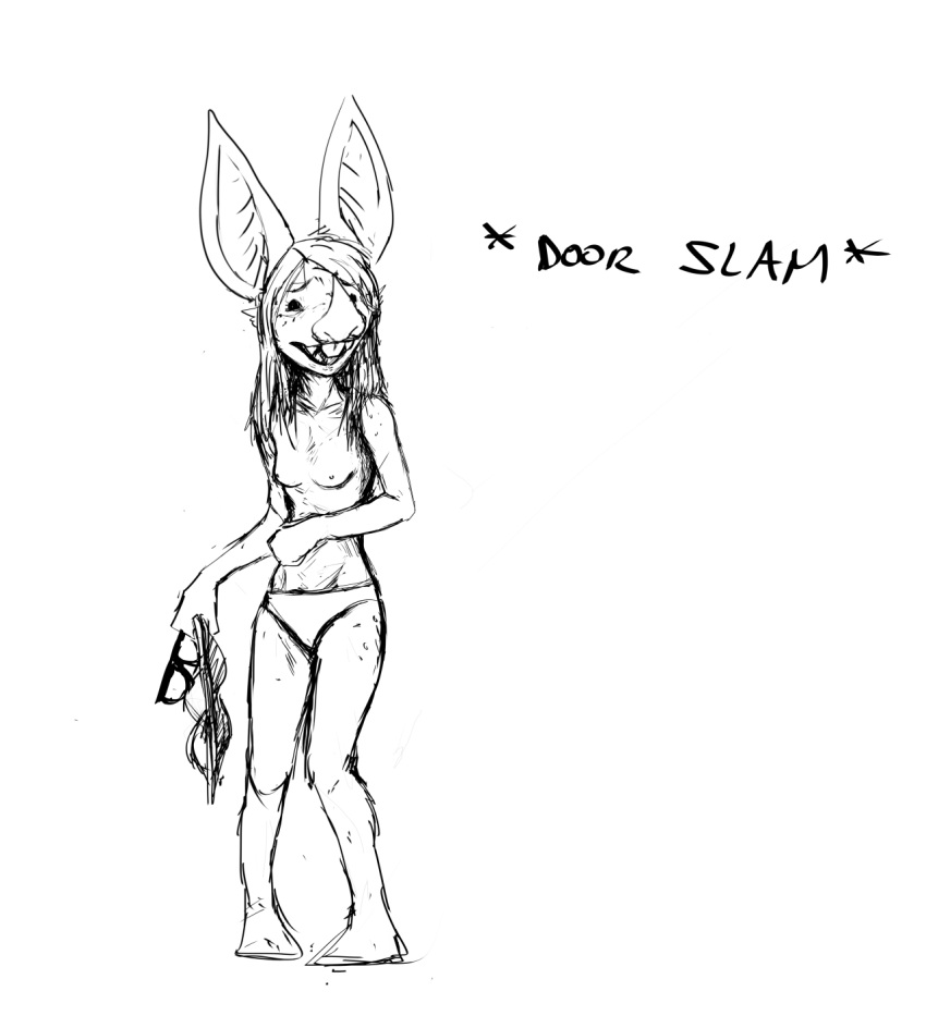 2024 anthro bat buffy_(hladilnik) clothed clothing emaciated english_text female hi_res hladilnik leaf-nosed_bat mammal microbat panties solo standing text topless topless_anthro topless_female underwear vampire_bat yangochiropteran