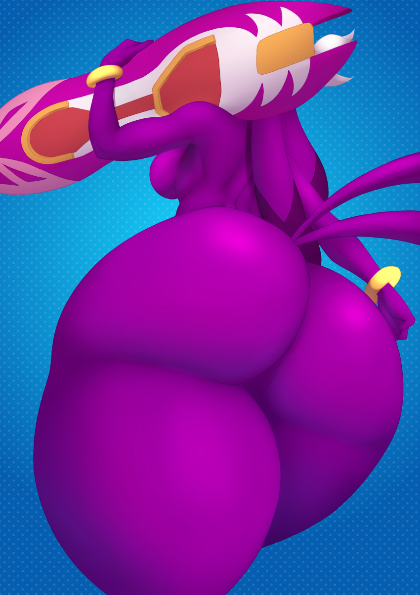 absurd_res anthro avian big_breasts big_butt bird bracelet breasts butt female hair hi_res hirundinid huge_butt huge_hips huge_thighs jewelry nude oscine passerine purple_body purple_hair sadflowerhappy sega side_boob solo sonic_riders sonic_the_hedgehog_(series) swallow_(bird) thick_thighs wave_the_swallow wide_hips
