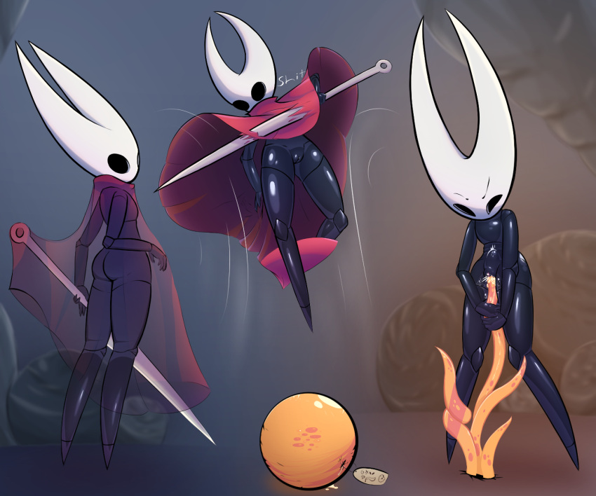2023 abdominal_bulge arthropod black_body bodily_fluids bottomwear clitoris clothed clothing clothing_lift cum cum_inside english_text female flat_chested forced genital_fluids genitals glowing glowing_genitalia hi_res holding_object holding_weapon hollow_knight hornet_(hollow_knight) insect jellli penetration pussy pussy_juice rape sex shaded skirt skirt_lift solo standing team_cherry tentacle_around_leg tentacle_grab tentacle_penetration tentacle_sex tentacles text translucent translucent_clothing upskirt wardrobe_malfunction weapon