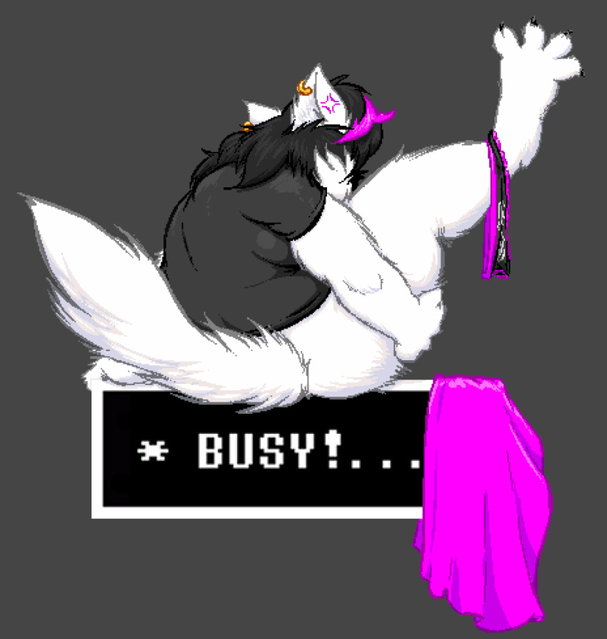 bottomless bottomwear butt catti_(deltarune) cleaning clothed clothing cross-popping_vein deltarune ear_piercing ear_ring feet fluffy fluffy_tail from_behind_(disambiguation) hi_res hidden_face licking panties piercing raised_leg ring_piercing self_lick shirt skirt slightly_chubby spread_toes t-shirt tail toes tongue tongue_out topwear undertale_(series) underwear