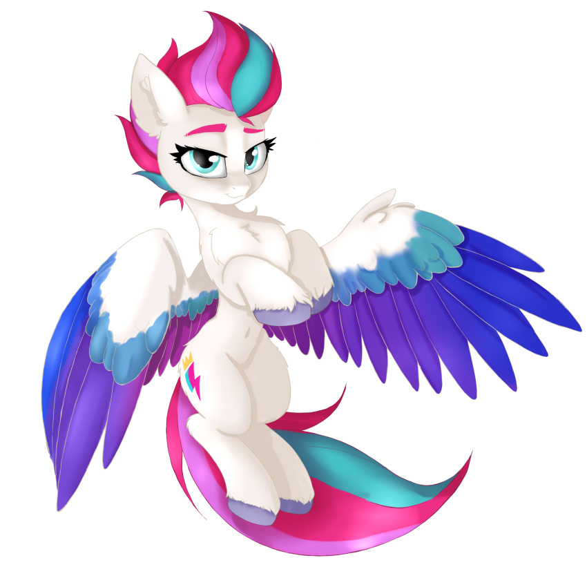 absurd_res anti1mozg chest_tuft colored equid equine eyebrows eyelashes feathered_wings feathers female fluffy fur hasbro hi_res hooves horse jbond mammal mlp_g5 my_little_pony navel pegasus pony smile solo tuft wings zipp_storm_(mlp)