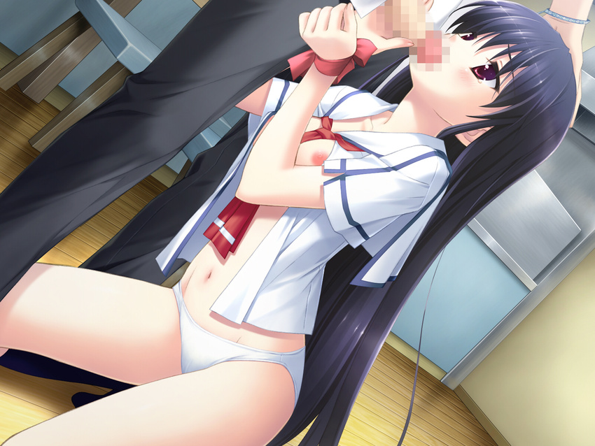 1boy 1girl brother_and_sister fellatio game_cg highres incest oral penis siblings sister