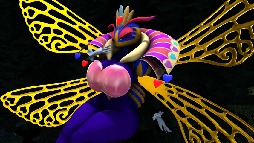 &lt;3 16:9 2023 3d_(artwork) 4_wings antennae_(anatomy) anthro armor arthropod arthropod_abdomen baek-myo bee big_breasts blue_body blue_skin breastplate breasts clothed clothing crown digital_media_(artwork) feather_boa female floating floating_hands gloves half-closed_eyes handwear headgear hi_res hymenopteran insect kirby_(series) kirby_triple_deluxe looking_at_viewer multi_wing narrowed_eyes nintendo non-mammal_breasts partially_clothed plant pose purple_eyes queen_sectonia solo source_filmmaker tree widescreen wings yellow_body yellow_skin yellow_wings