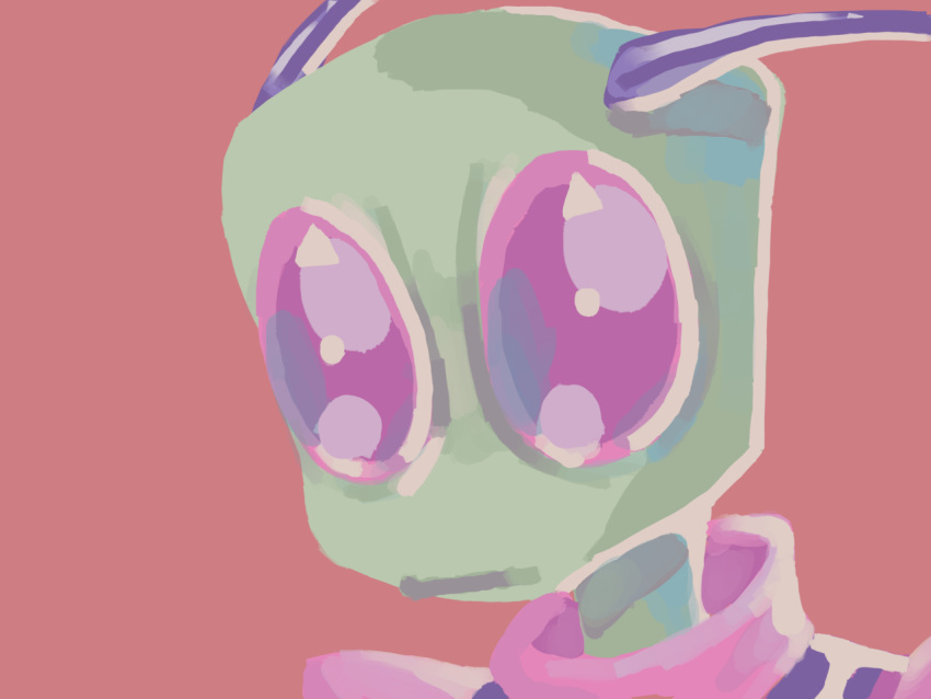 4:3 alien alien_humanoid antennae_(anatomy) bald clothing colored dreamscreep earless glistening glistening_eyes green_body green_skin humanoid invader_zim irken male nickelodeon noseless not_furry pink_eyes shaded solo sweater topwear turtleneck zim_(invader_zim)