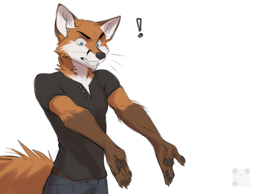 2023 anthro blue_eyes canid canine clothed clothing digital_media_(artwork) fox fur koul male mammal orange_body orange_fur simple_background solo white_background