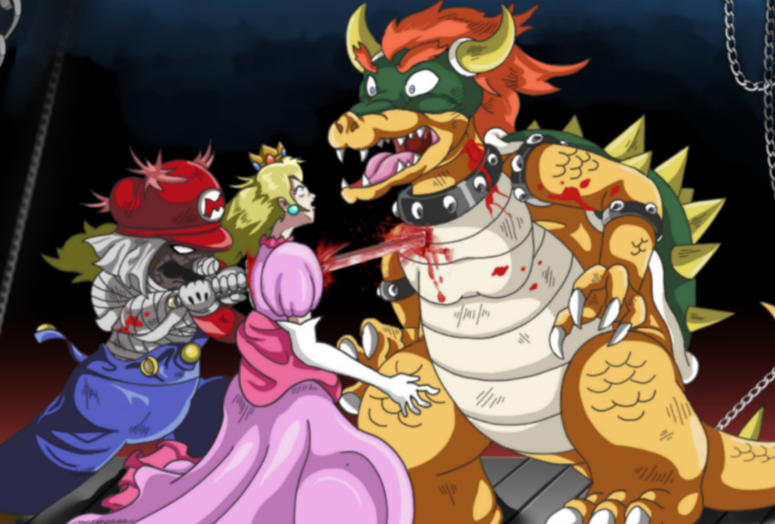 bowser death mario mario_(series) murder non-web_source princess_peach revenge sword weapon