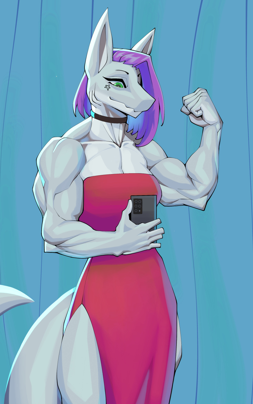 absurd_res anthro clothed clothing female fish fmale hi_res hybrid marine muscular muscular_female sergal shark solo