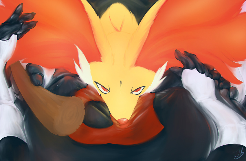 2017 anthro bodysuit breast_grab breast_squish breasts canid canine clothing delphox duo female female/female first_person_view fox fur generation_6_pokemon gloves hand_on_breast handwear hi_res implied_transformation inner_ear_fluff lying mammal nintendo nipple_outline on_back on_front orange_body orange_fur pokemon pokemon_(species) red_eyes red_nose rubber rubber_clothing rubber_suit skinsuit squish stick stormdragonblue tight_clothing tuft unknown_species yellow_body yellow_fur