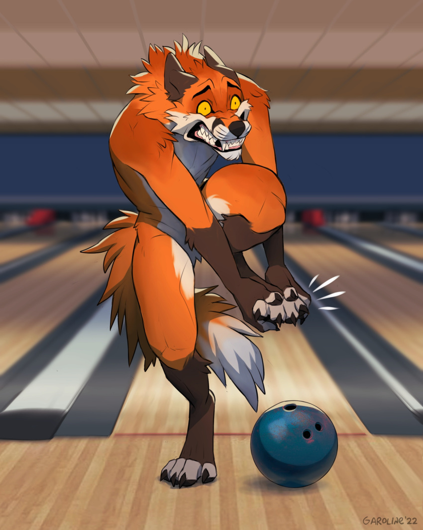 accident agonizing anthro ball bowling canid canine crush feet fox heavy hi_res kero_tzuki male male/male mammal ouch pain paws sore throbbing toes wounded