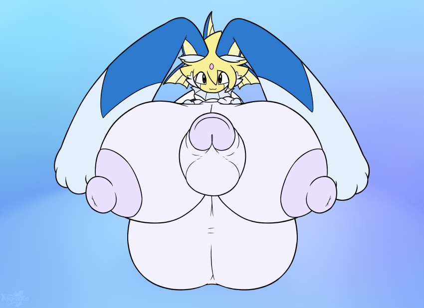 abstract_background anthro anthrofied balls big_balls big_breasts big_penis blue_nipples breasts clothing costume eeveelution fan_character floppy_ears fusion generation_1_pokemon generation_4_pokemon genitals gynomorph hi_res huge_balls huge_breasts huge_penis hybrid hyper hyper_balls hyper_breasts hyper_genitalia hyper_penis intersex kespuzzuo lake_guardians legendary_pokemon legendary_trio lop_ears lopunny male_(lore) nintendo nipples penis pokemon pokemon_(species) pokemon_fusion pokemorph povynn reverse_bunny_costume solo vaporeon