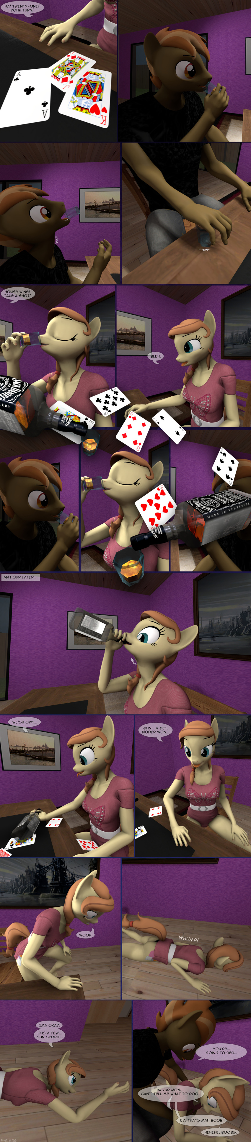 3d_(artwork) absurd_res alcohol anthro beverage button_mash_(mlp) comic cream_heart_(mlp) dialogue digital_media_(artwork) drinking drunk duo equid equine fan_character female friendship_is_magic hasbro hi_res horse long_image male male/female mammal mother mother_and_child mother_and_son my_little_pony parent parent_and_child pony son spud-arts substance_intoxication tall_image
