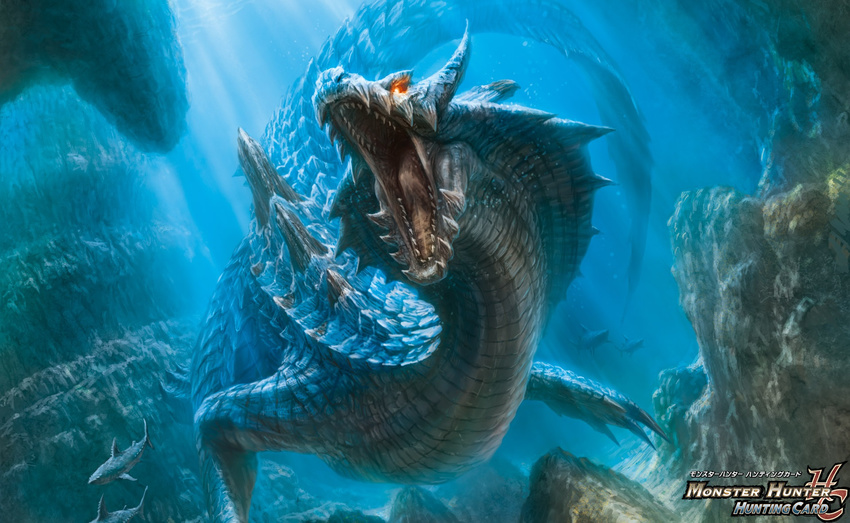 capcom dragon highres horns lagiacrus leviathan leviathan_(monster_hunter) monster_hunter monster_hunter_tri sea_dragon tail underwater wyvern