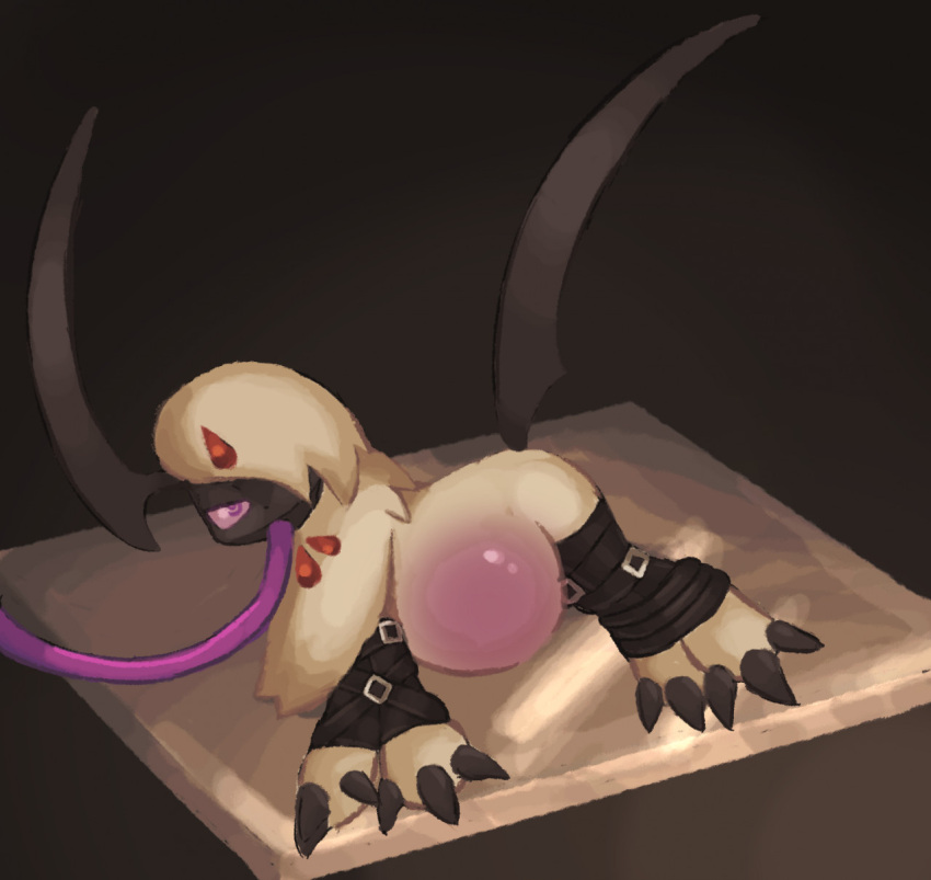 absol ambiguous_gender ambiguous_penetrated belly big_belly black_claws bound claws feral fur generation_3_pokemon hi_res inflation labbit1337 legs_tied nintendo penetration pokemon pokemon_(species) solo tan_body tan_fur