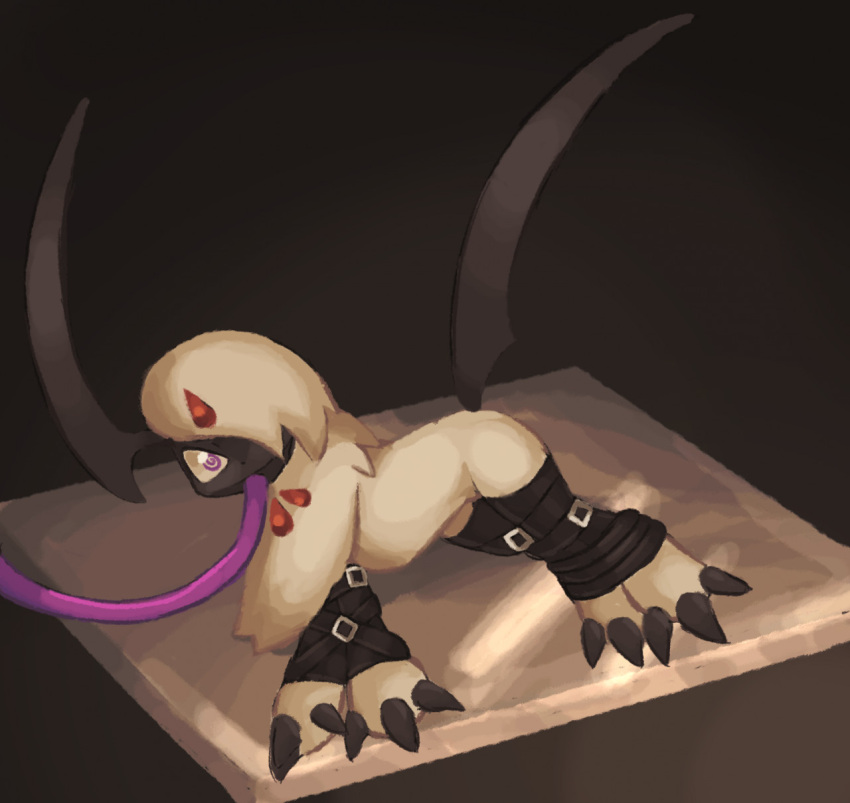 absol ambiguous_gender ambiguous_penetrated black_claws bound claws feral fur generation_3_pokemon hi_res labbit1337 legs_tied nintendo penetration pokemon pokemon_(species) solo tan_body tan_fur