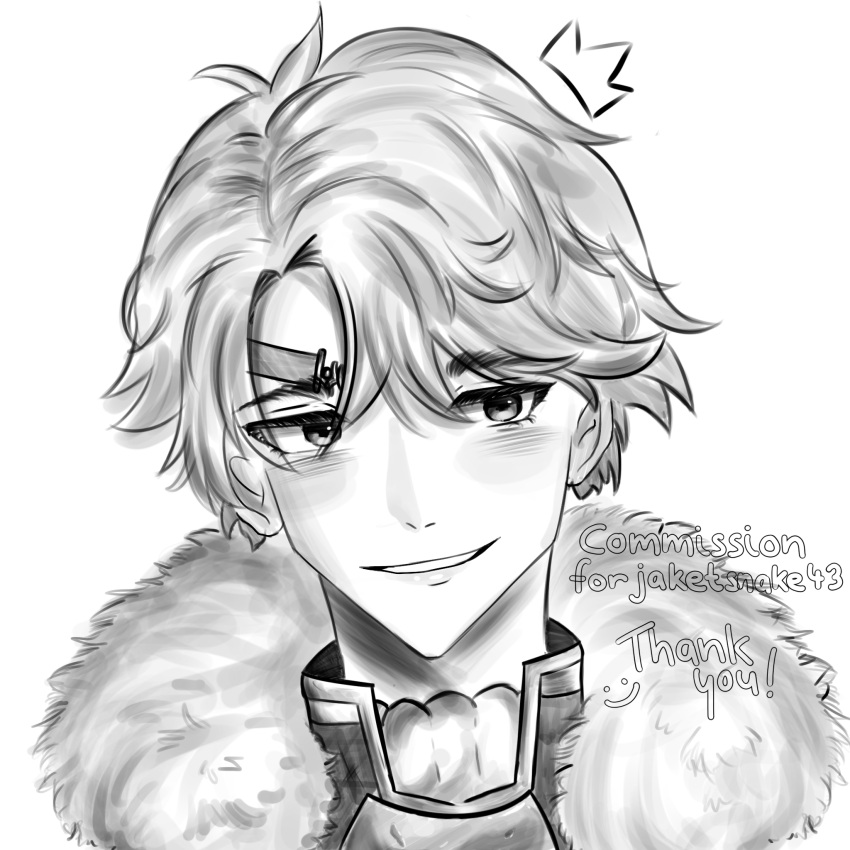 1boy alm_(fire_emblem) blush estdale fire_emblem fire_emblem_echoes:_shadows_of_valentia fire_emblem_heroes fur_collar fur_trim highres smile solo solo_focus variant_set