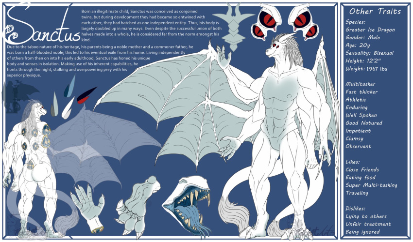 4_arms 4_eyes 4_wings anthro dragon elemental_creature elemental_dragon hi_res ice_dragon male membrane_(anatomy) membranous_wings model_sheet multi_arm multi_eye multi_limb multi_wing solo tagme wings