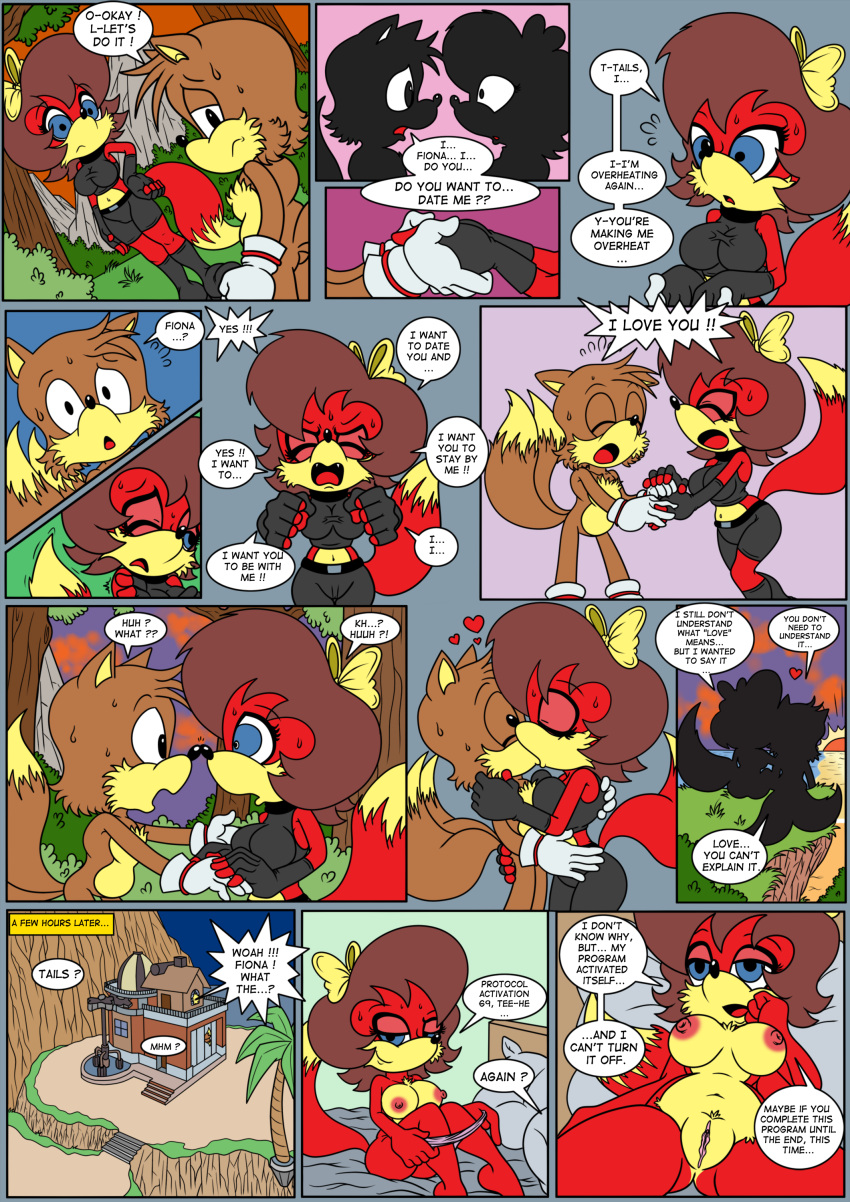 absurd_res anthro archie_comics auto-fiona automaton canid canine canis comic dialogue domestic_dog english_text female fiona_fox fox hi_res machine male mammal meme miles_prower nipple_outline pathetic_(meme) raianonzika robot sega sonic_the_hedgehog_(archie) sonic_the_hedgehog_(comics) sonic_the_hedgehog_(series) text