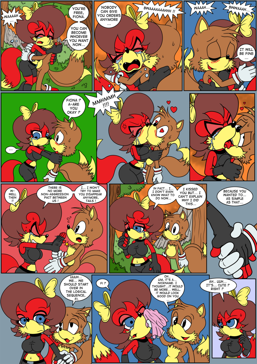 absurd_res anthro archie_comics auto-fiona automaton canid canine canis comic dialogue domestic_dog english_text female fiona_fox fox hi_res machine male mammal meme miles_prower nipple_outline pathetic_(meme) raianonzika robot sega sonic_the_hedgehog_(archie) sonic_the_hedgehog_(comics) sonic_the_hedgehog_(series) text