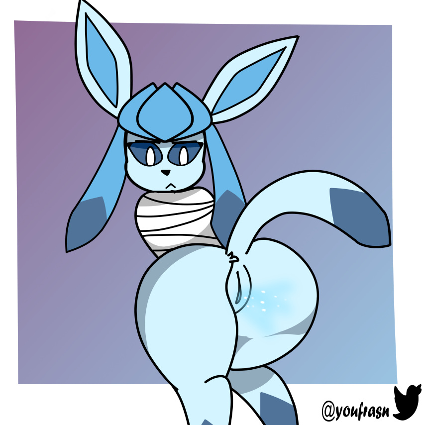 absurd_res anthro canid canine eeveelution farbi female female/female feral generation_4_pokemon glaceon hi_res mammal nintendo pokemon pokemon_(species) solo