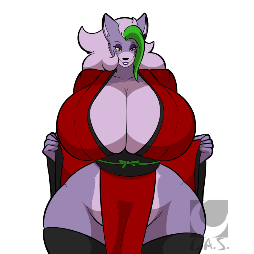 anthro big_breasts breasts canid canine canis cleavage clothed clothing female five_nights_at_freddy's hi_res huge_breasts lunis1992 mammal roxanne_wold scottgames simple_background solo white_background wide_hips wolf