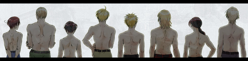 ahoge america_(hetalia) axis_powers_hetalia china_(hetalia) england_(hetalia) france_(hetalia) germany_(hetalia) highres italy_(hetalia) japan_(hetalia) long_image northern_italy_(hetalia) russia_(hetalia) topless united_kingdom_(hetalia) wide_image