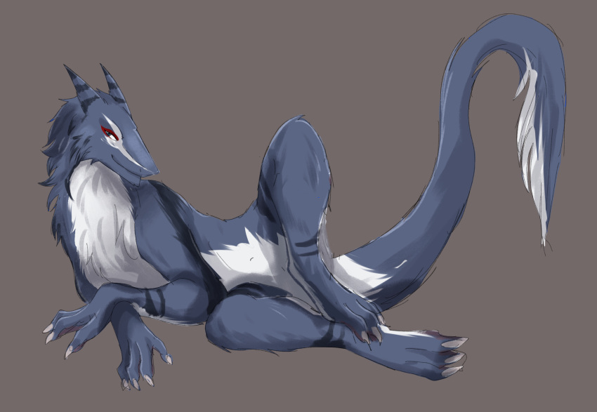 beast_sergal feral hi_res male night_key sergal sharklock1 solo