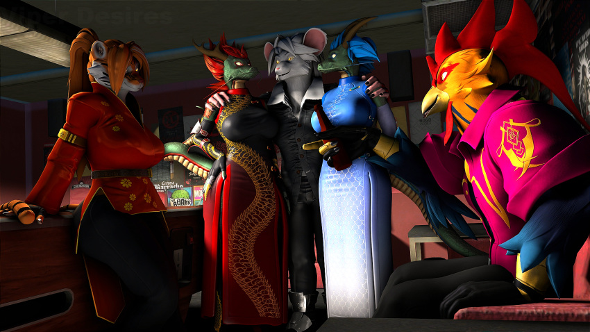 16:9 2023 3d_(artwork) alcohol anthro artist_name avian beak beer beverage big_breasts billiard_table bird black_body black_fur blue_body blue_eyes blue_feathers blue_hair bras_(petruz) breasts chicken claws clothing detailed_background digital_media_(artwork) dragon dress dress_shirt eastern_dragon feathers felid female fingerless_gloves fingers fur furniture galliform gallus_(genus) gloves green_body green_scales group hair hand_on_hip hand_on_own_hip hand_on_shoulder handwear hi_res highlights_(coloring) horn inner_ear_fluff inside isu_(petruz) jun_(petruz) long_hair long_tail male mammal multicolored_body multicolored_feathers multicolored_fur multicolored_hair multicolored_scales murid murine open_mouth orange_body orange_feathers orange_fur orange_hair pantherine petruz_(copyright) phasianid ponytail rat red_eyes red_hair ren_(petruz) reyfeng_(petruz) rodent scales scalie shirt short_hair sibling sister sisters sitting smile source_filmmaker striped_body striped_fur stripes table tail tan_body tan_scales tiger tongue topwear tuft two_tone_body two_tone_feathers two_tone_hair two_tone_scales viper-desires watermark whiskers white_body white_fur white_hair white_highlights wide_hips widescreen yellow_eyes