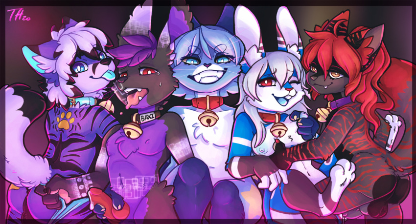 anthro arcanine areola balls baxter_(baxterboi) bell bell_collar belly black_body black_fur blue_body blue_eyes blue_fur blue_hair bodily_fluids breast_grab breast_squish breasts breath buckteeth canid canine claws clothing collar collar_only digital_media_(artwork) domestic_cat dominant dominant_female ear_tuft erect_nipples erection felid feline felis female female/female fingers fluffy fluffy_tail footprint fox fur generation_1_pokemon genital_fluids genitals girly gloves_(marking) glowing group hair hand_on_breast hand_on_penis hi_res hip_tuft hobkin knot lagomorph leg_markings leporid lineup long_hair looking_at_viewer male male/female male/male male_penetrating mammal markings multicolored_body multicolored_fur multicolored_hair navel neki_(thehiggles) nintendo nipple_fetish nipple_play nipples nude open_mouth panting pawpads pawprint pawprint_marking paws penetration penile penis pheeni pokemon pokemon_(species) ponytail presenting pulled_to_side purple_body purple_fur purple_hair rabbit red_body red_eyes red_fur red_hair retractable_claws saliva sharp_claws simple_background smile smirk smirking_at_viewer socks_(marking) spreading squish star star_marking striped_body striped_markings striped_tail stripes submissive submissive_female submissive_male sweat tail tail_markings teeth thehiggles thick_thighs tongue tongue_out tuft two_tone_hair underwear white_belly white_body white_fur white_hair yellow_eyes