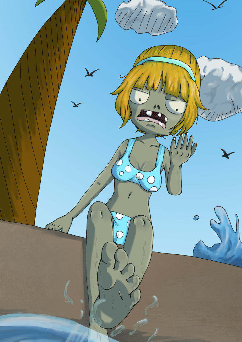 absurd_res bikini clothing electronic_arts female hi_res plants_vs._zombies popcap_games sea solo swimwear undead water zombie