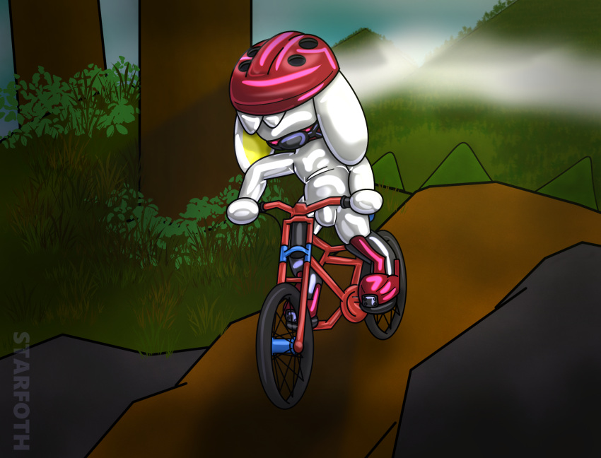 bicycle bicycle_helmet bike_(disambiguation) bmx boots clothing drone dronesuit extreme_sports footwear generation_8_pokemon gloves handwear hi_res implied_permanent latex latex_gloves mountain mountain_range nintendo pokemon pokemon_(species) raboot rubber rubber_boots rubber_clothing rubber_suit slave sport star_art_hd starfoth_(character)