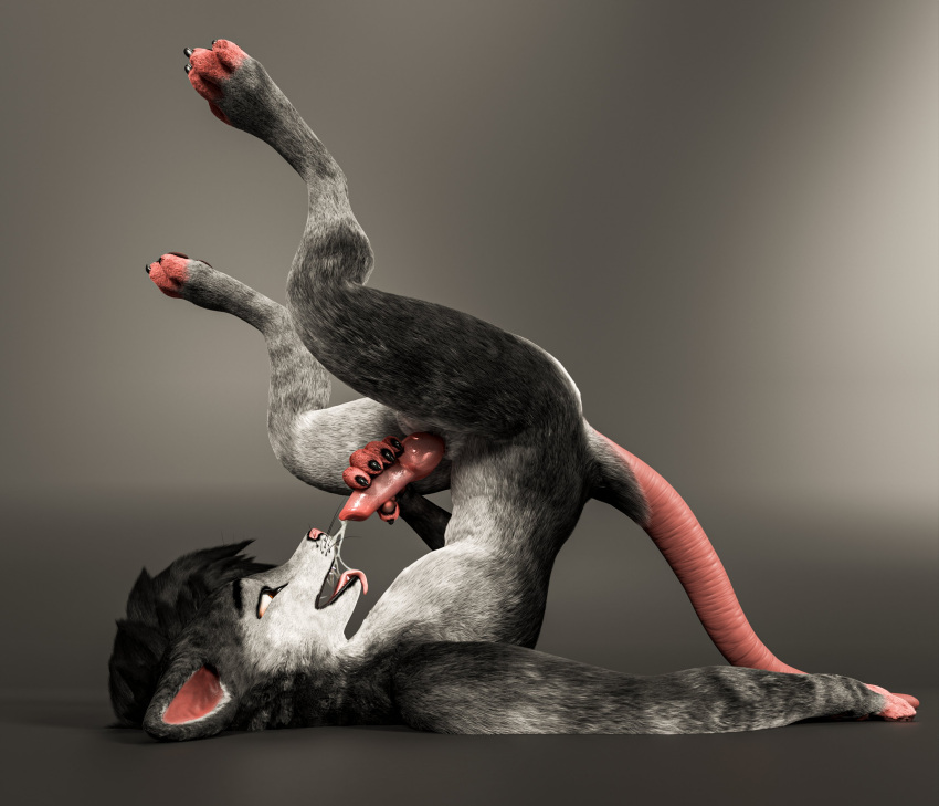 3d_(artwork) 4_toes 5_fingers absurd_res american_opossum animal_genitalia animal_penis anthro ass_up autofellatio balls bodily_fluids canine_genitalia cum digital_media_(artwork) digitigrade erection feet feet_in_air fingers fur genital_fluids genitals hi_res kiwidox knot licking_cum male mammal marsupial masturbation oral oral_masturbation paws penile penile_masturbation penis pink_fingers pink_nose pink_toes rexouium simple_background solo solo_focus spread_legs spreading toes