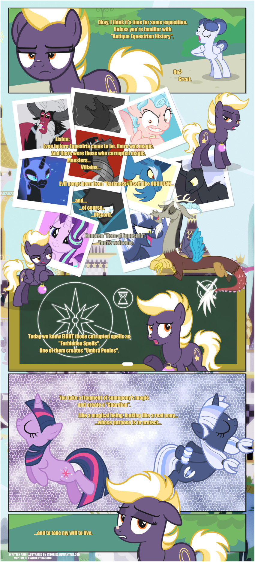 absurd_res anthro bangs bored_expression bovid bracelet caprine centaur chalk chalkboard chimera cozy_glow_(mlp) cutie_mark dialogue discord_(mlp) draconequus ears_flat ears_up earth_pony equid equid_taur equine estories eyes_closed facial_piercing female feral folded_wings friendship_is_magic frown grogar_(mlp) group hasbro hi_res history horn horse hourglass_(object) humanoid_taur jewelry king_sombra_(mlp) lesson looking_at_viewer male mammal mammal_taur my_little_pony necklace nightmare_moon_(mlp) nose_piercing nose_ring obsidian_(estories) open_mouth orb palmy_peace_(estories) pegasus photo piercing pony pony_of_shadows_(mlp) ring_piercing silverlay_(estories) smile starlight_glimmer_(mlp) taur tirek_(mlp) twilight_sparkle_(mlp) unicorn wildheart_(estories) wings