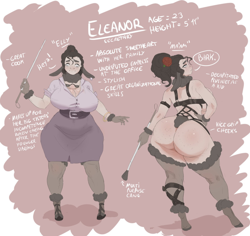 anthro big_butt bovid butt caprine clothing dialogue dominatrix dreamy_pride eleanor_(dreamy_pride) english_text female hi_res huge_butt legwear lingerie looking_at_viewer looking_back looking_back_at_viewer mammal sheep solo text thigh_highs