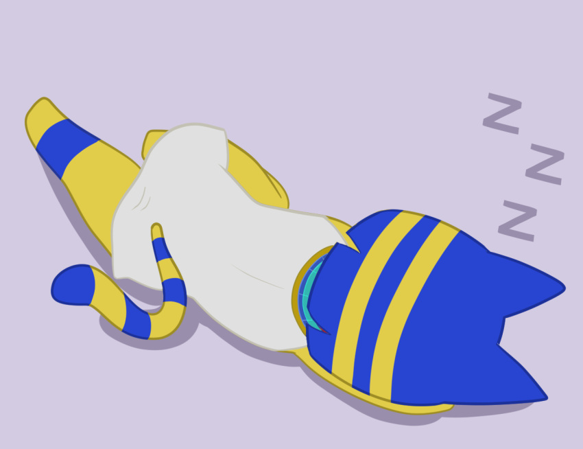 animal_crossing ankha_(animal_crossing) anthro felid feline female kamikiller mammal nintendo sleeping solo