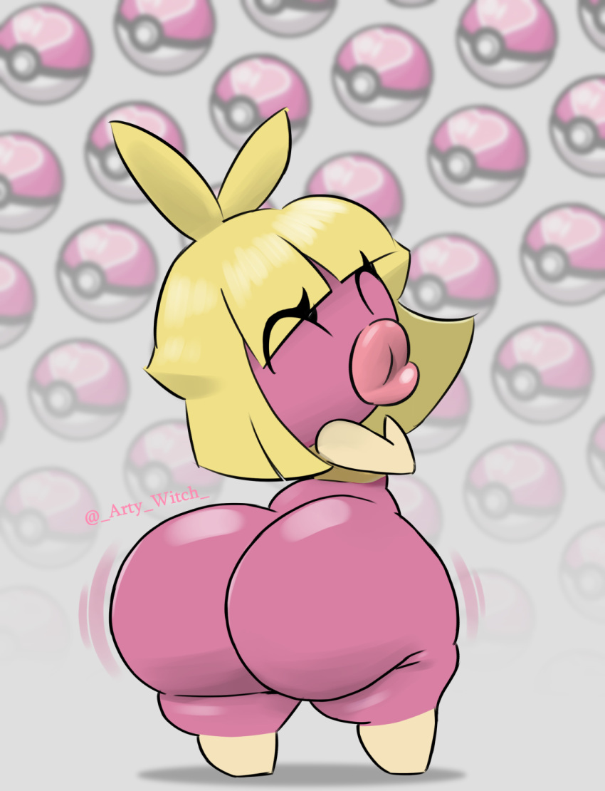 artywitch big_butt butt generation_2_pokemon hi_res huge_butt lips nintendo pokemon pokemon_(species) short_stack smoochum thick_lips thick_thighs