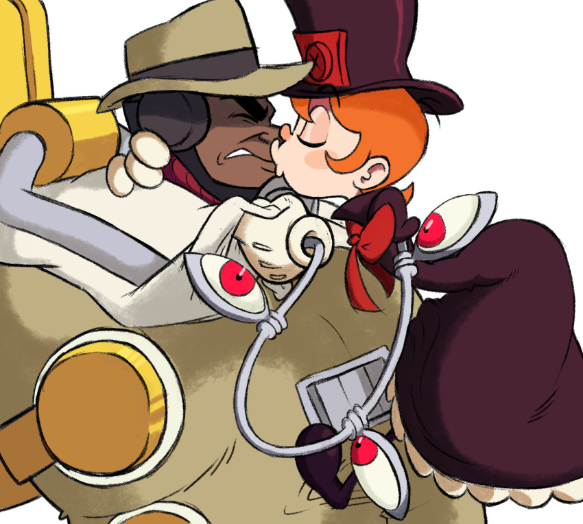 age_difference big_band duo dushon female forced forced_kiss hi_res human kiss_on_lips kissing male male/female mammal peacock_(skullgirls) skullgirls