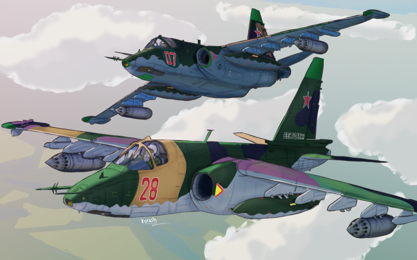aircraft airplane cloud jet kotash military_vehicle non-web_source russia russian_air_force russian_army russian_text su-25
