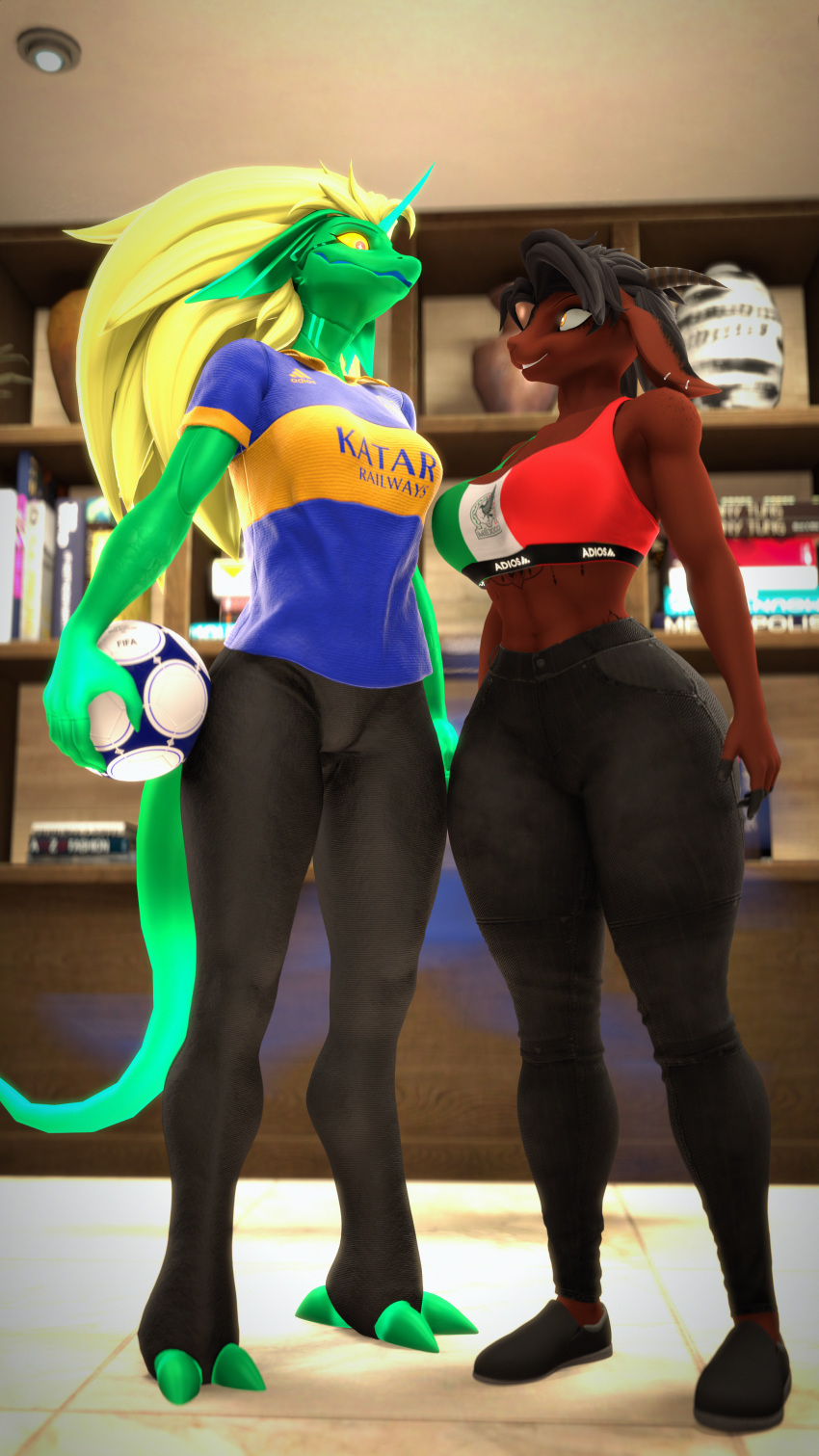 3d_(artwork) absurd_res alicia_(domibun) anthro bovid caprine digital_media_(artwork) domibun dragon duo female female/female goat hi_res mammal sevan_(warfaremachine) source_filmmaker