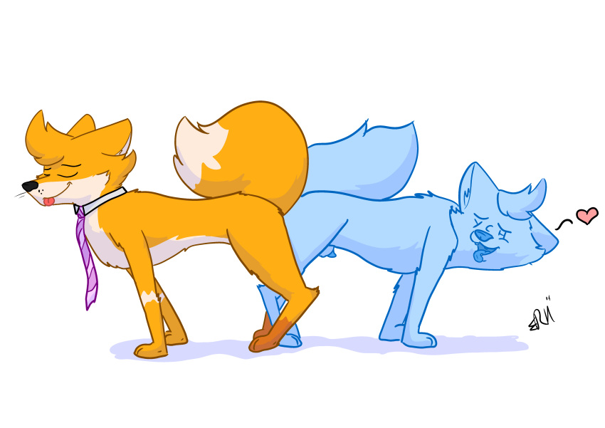 absurd_res canid canine chris_(raposanaranja) duo feral feral_on_feral fox hi_res knotting male male/male mammal raposanaranja tail_on_tail ych
