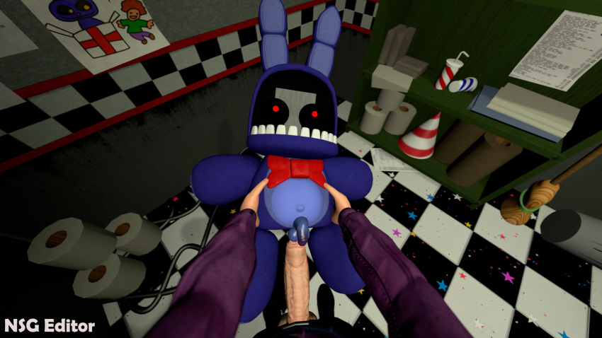 3d_(artwork) anal anal_penetration balls bow_tie digital_media_(artwork) erection five_nights_at_freddy's five_nights_at_freddy's_2 genitals hi_res lagomorph leporid looking_at_viewer male male/male male_penetrated male_penetrating male_penetrating_male mammal nsg_editor penetration penis plushie plushophilia rabbit scottgames sex source_filmmaker withered_bonnie_(fnaf)