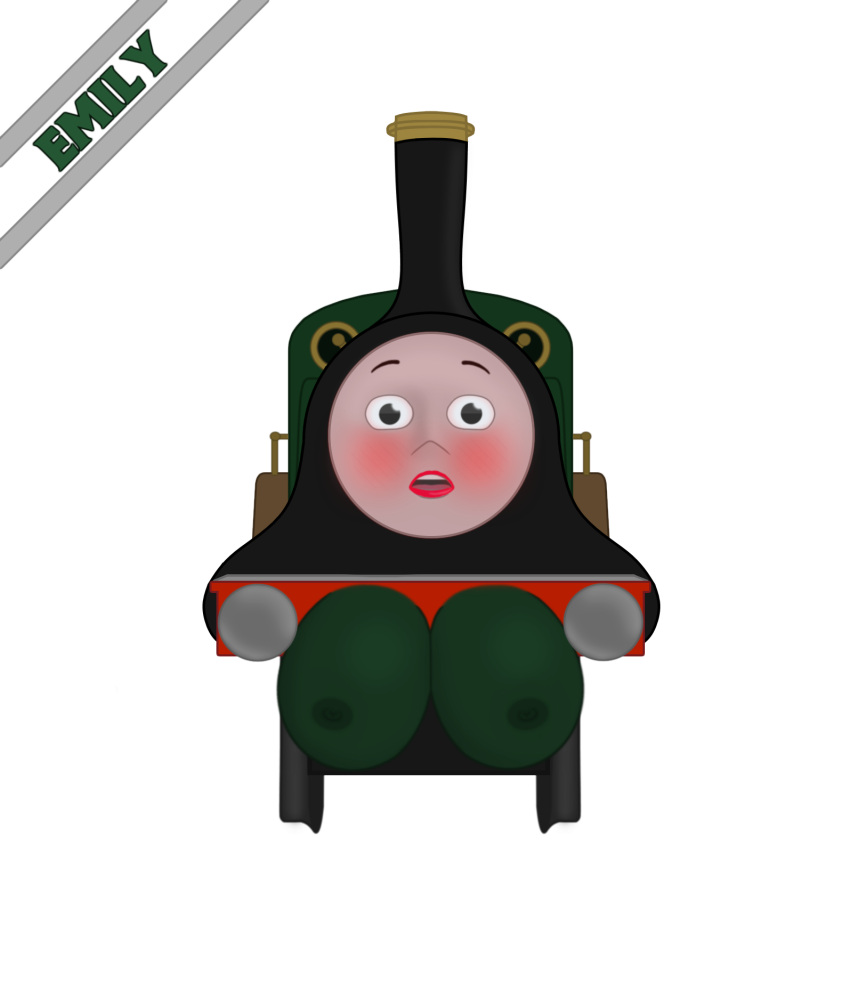 big_breasts breasts emily_the_emerald_engine female hi_res mattel thomas_and_friends train vehicle