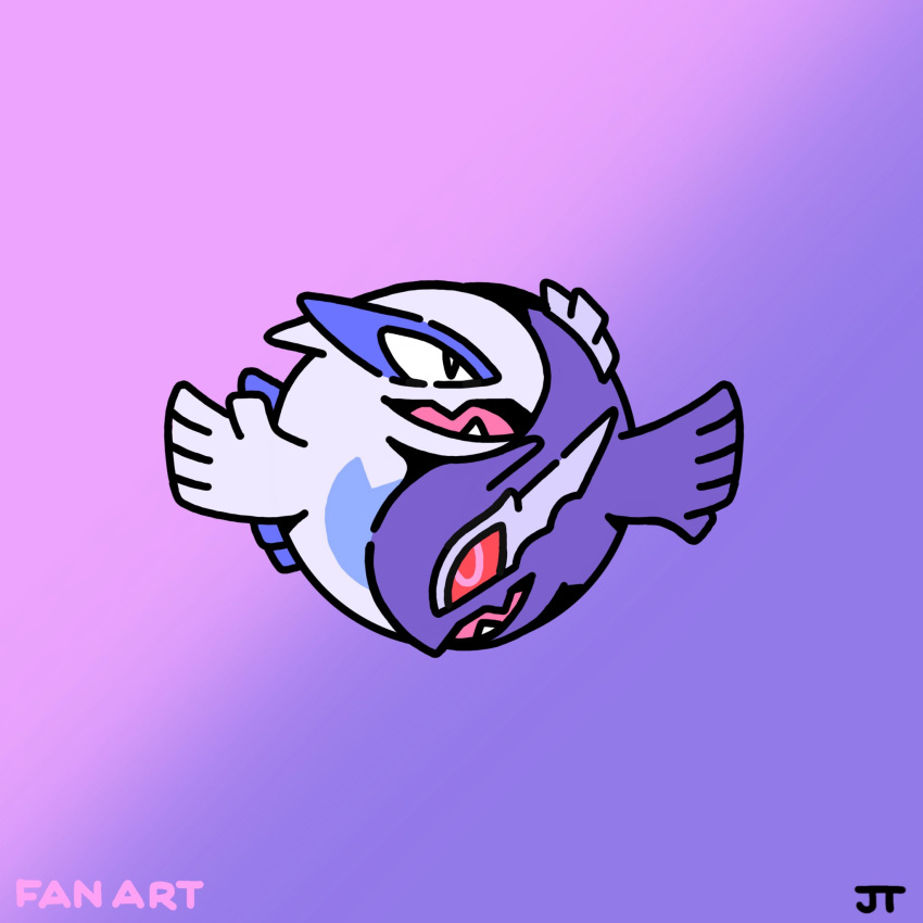 1:1 2023 ambiguous_gender avian biped black_eyes blue_body blue_feathers digital_drawing_(artwork) digital_media_(artwork) duo english_text feathered_wings feathers feral flat_colors generation_2_pokemon gradient_background hi_res james_turner legendary_pokemon lugia monotone_body monotone_feathers multicolored_body multicolored_feathers nintendo nude open_mouth pokemon pokemon_(species) pupils purple_background purple_body purple_feathers red_eyes red_pupils red_sclera shadow_lugia shadow_pokemon signature simple_background teeth text tongue toony two_tone_body two_tone_feathers white_body white_feathers wings yin_yang